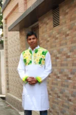 কাঠগোলাপ পাঞ্জাবি – সাদা Cotton Panjabi - Image 2