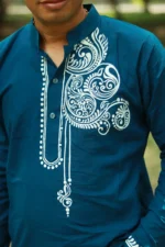 আলপনা পাঞ্জাবি – সি-গ্রিন Cotton Panjabi - Image 2