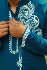 আলপনা পাঞ্জাবি – সি-গ্রিন Cotton Panjabi - Image 3