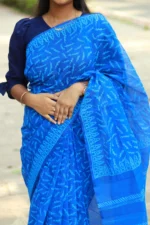 Neel Pakhi হাফ সিল্ক – হ্যান্ড পেইন্টেড ঐতিহ্য আর আধুনিকতার নীল গাঁথুনি - Image 2