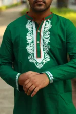 আলপনা পাঞ্জাবি – সবুজ শান্তির Touch Edition - Image 2