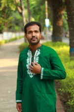 আলপনা পাঞ্জাবি – সবুজ শান্তির Touch Edition - Image 3