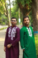 আলপনা পাঞ্জাবি – বেগুনি Cotton Panjabi