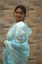 Nilabho Semi-Muslin – নীল-সাদা ব্লকে নরম অথচ রাজকীয় এক ছোঁয়া