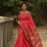 Raktabindu Muslin – রক্তরাঙা লালে শোভিত হাতের ব্লকপ্রিন্ট শাড়ি